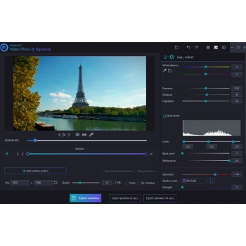 Program Video Filters and Exposure Ashampoo