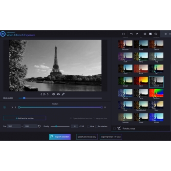 Program Video Filters and Exposure Ashampoo