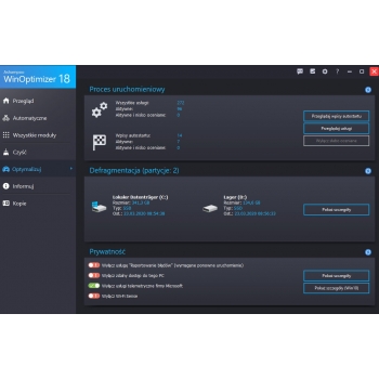 Program WinOptimizer 18 Ashampoo
