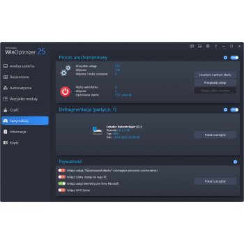 Program WinOptimizer 25 Ashampoo