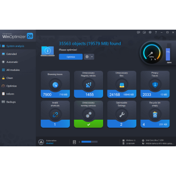 Program WinOptimizer 28 Ashampoo