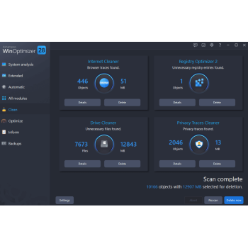 Program WinOptimizer 28 Ashampoo